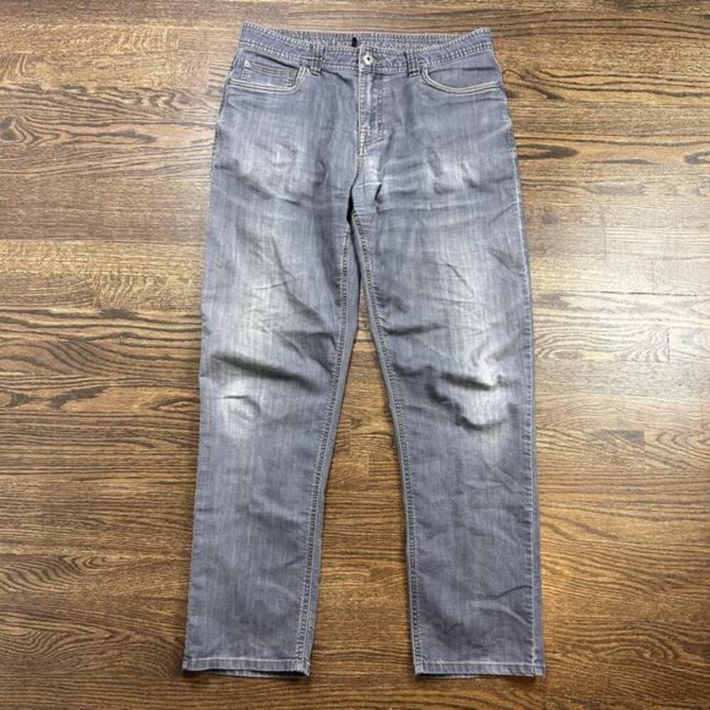 Prana Slim Fit Grey Jeans Mens 35x32 Stretch Denim Pants Grey Wash‎